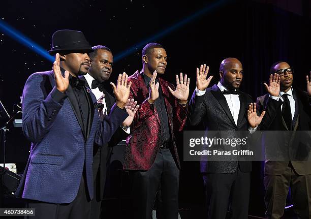 Will Packer, Kasim Reed, Chris Tucker, Young Jeezy and Ludacris onstage at 31st Annual UNCF Mayor's Masked Ball at Marriott Marquis Hotel on December...