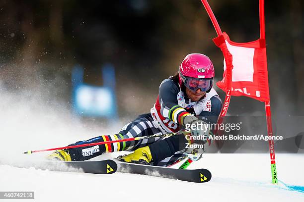 Marcus Sandell of Finland competes during the Audi FIS Alpine Ski World Cup Men's Giant Slalom on December 21, 2014 in Alta Badia, Italy.