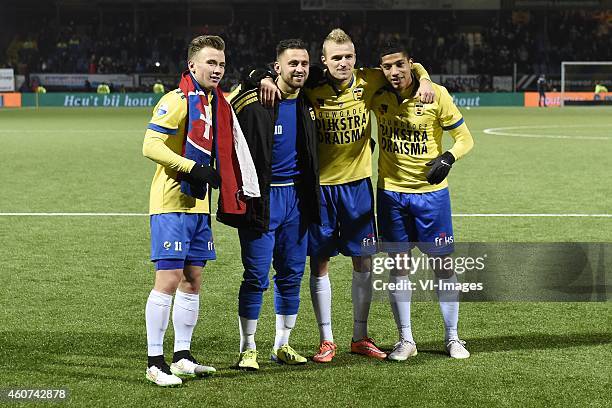 Albert Rusnak , Dejan Meleg , Vytautas Andriuskevicius (Cambuur, Marlon Pereira during the Dutch Eredivisie match between SC Cambuur Leeuwarden and...