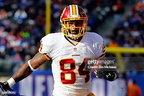 Niles Paul of the Washington Redskins in action against the New York Giants on December 14, 2014 at MetLife Stadium in East Rutherford, New Jersey....