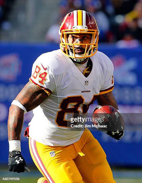 Niles Paul of the Washington Redskins in action against the New York Giants on December 14, 2014 at MetLife Stadium in East Rutherford, New Jersey....