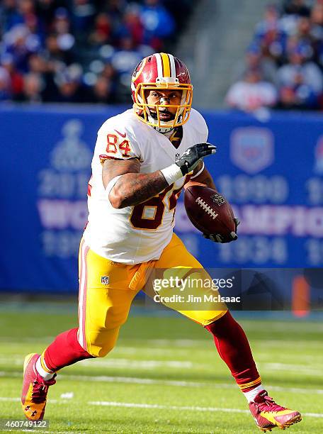 Niles Paul of the Washington Redskins in action against the New York Giants on December 14, 2014 at MetLife Stadium in East Rutherford, New Jersey....