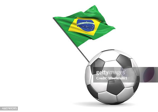 ilustrações, clipart, desenhos animados e ícones de football flag of brazil against white background - bandeira brasileira