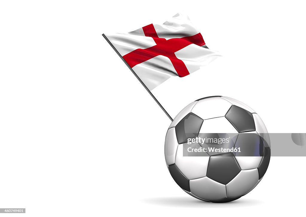 Football Flag Of England against white background