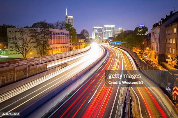 germany, north rhine westphalia, essen, motorway - nordrhein westfalen stock-fotos und bilder
