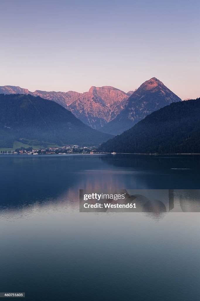 Austria, Tyrol, View of Pertisau at Achensee lake