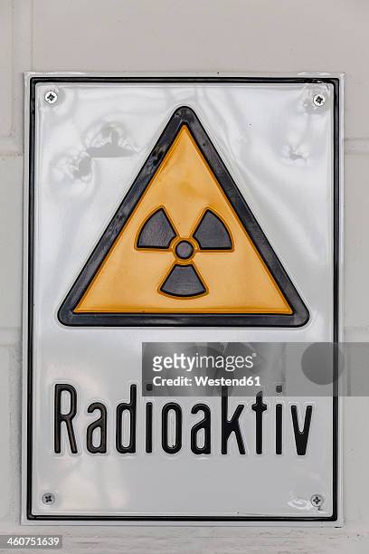 germany, baden wuerttemberg, laupheim, sign of radioactive - radiation symbol stock pictures, royalty-free photos & images