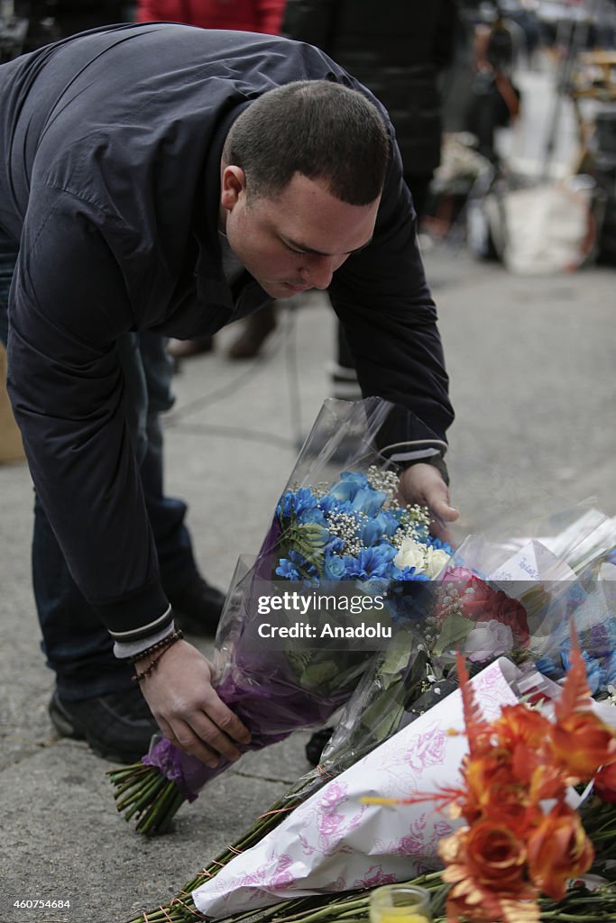 Memorial for New York police officers who shot dead