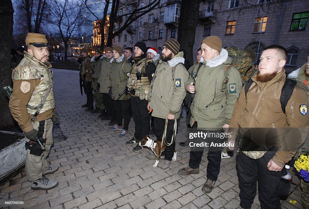 Azov Battalion members return Kiev temporarily