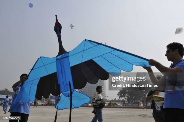 Kolkata hosts Vokatta International Kite Festival in NewTown on January 5, 2014 in Kolkata, India. Vokatta is the biggest organised kite festival in...