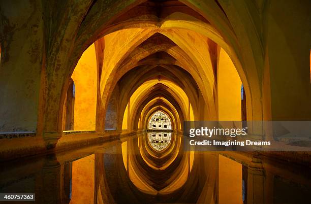 archs over water - seville stock pictures, royalty-free photos & images