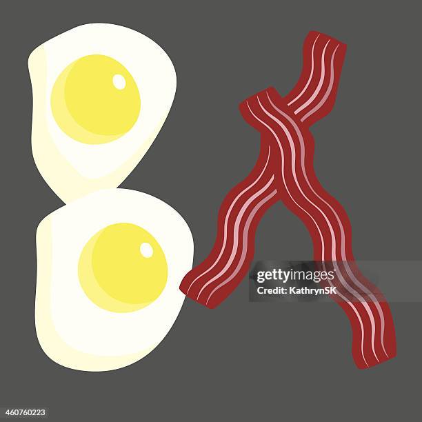 bacon and eggs - kathrynsk stock illustrations