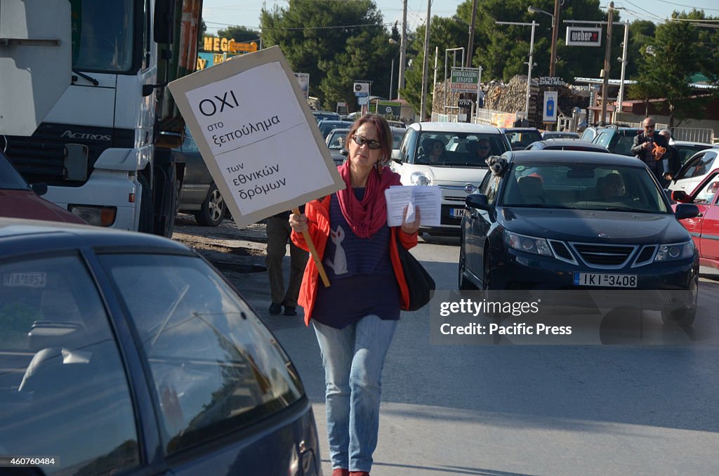 Greek citizens reacted to the planned opening of toll booths...
