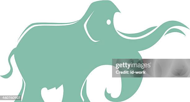 mammoth silhouette - mammoth stock illustrations