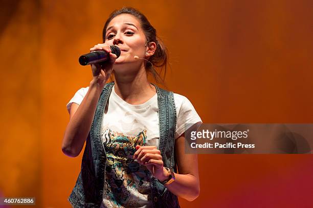 Greeicy Rendon as Daisy, star of the telefilm for teenagers "Chica Vampiro", during the final rehearsal of the show which will begin Saturday,...