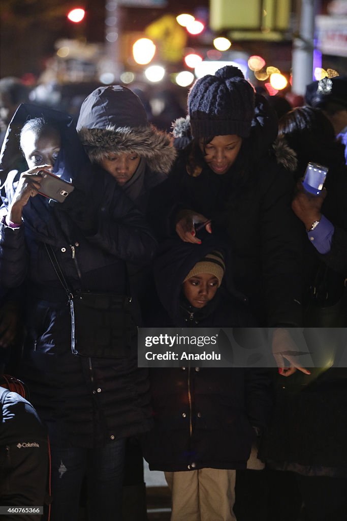 Memorial for New York police officers shot dead