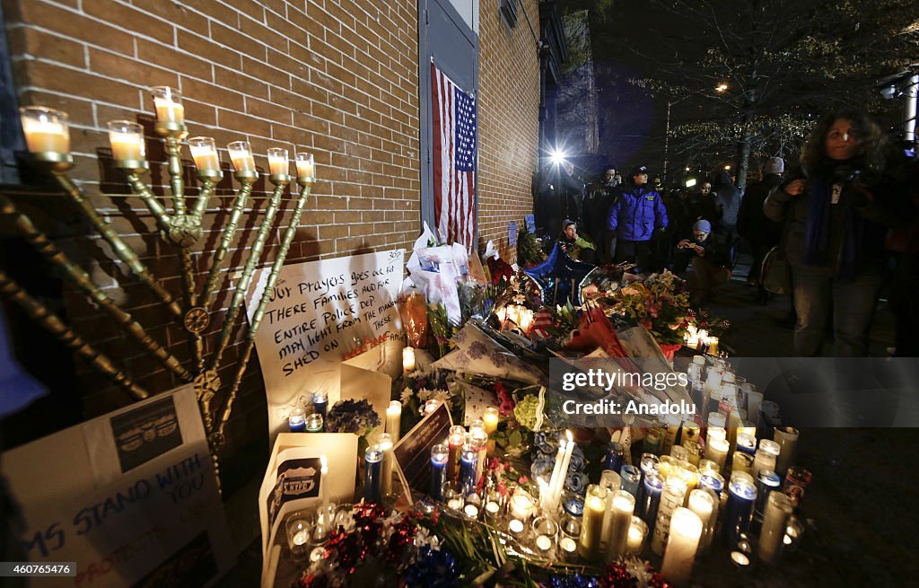 Memorial for New York police officers shot dead