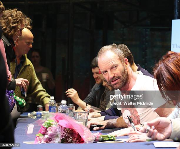 Sting and the cast of 'The Last Ship' host a CD autograph signing for the Original Broadway Cast Recording of 'The Last Ship' on stage at The Neil...