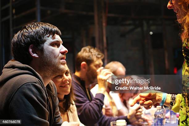 Michael Esper and the cast of 'The Last Ship' host a CD autograph signing for the Original Broadway Cast Recording of 'The Last Ship' on stage at The...