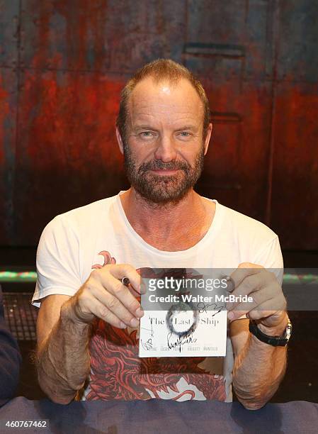 Sting and the cast of 'The Last Ship' host a CD autograph signing for the Original Broadway Cast Recording of 'The Last Ship' on stage at The Neil...