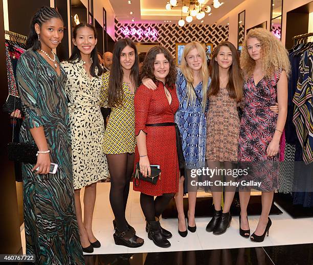 Antonia Steinberg and friends attend "House of DVF" Season Finale with Diane von Furstenberg at The Grove on December 21, 2014 in Los Angeles,...