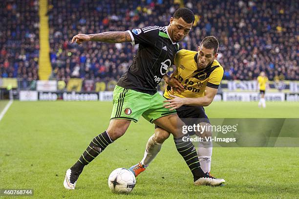 Colin Kazim-Richards of Feyenoord, Remy Amieux of NAC Breda during the Dutch Eredivisie match between NAC Breda and Feyenoord at the Rat Verlegh...