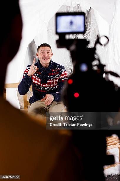 Kirk Norcross on set of the recording of the music video for "Who You Are This Xmas" by Kirk Norcross & Zack Knight on December 18, 2014 in London,...