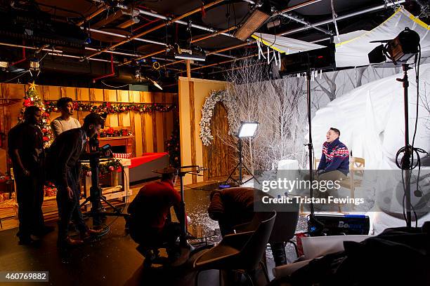 Kirk Norcross on set of the recording of the music video for "Who You Are This Xmas" by Kirk Norcross & Zack Knight on December 18, 2014 in London,...