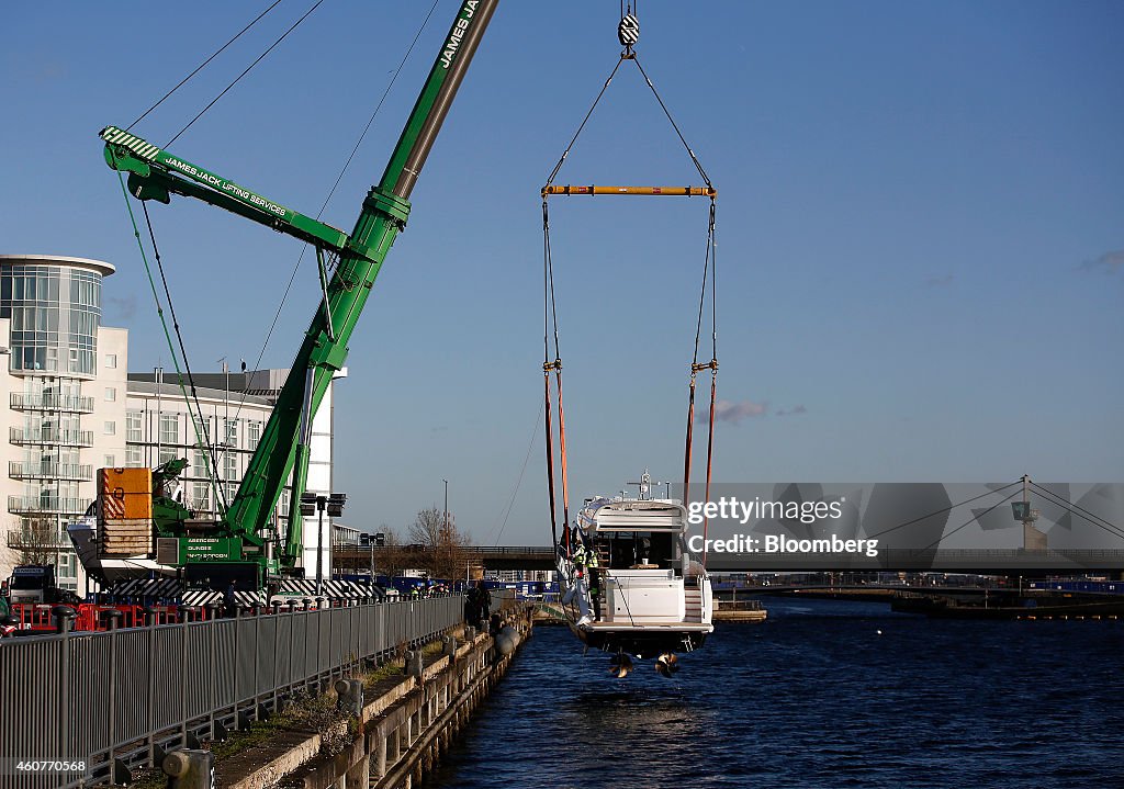 Luxury Yachts Arrive For London Boat Show