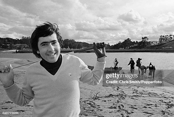 Severiano Ballesteros during a practice session near his home at Pedrena, Spain, circa 1977.