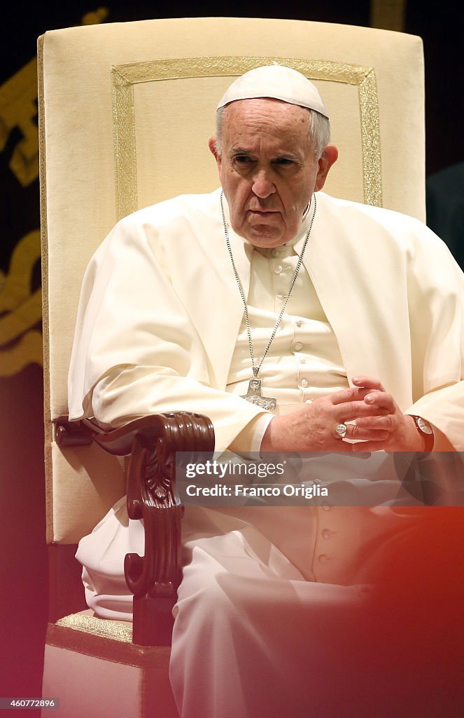 Pope Francis Exchanges Christmas Greetings With The Roman Curia