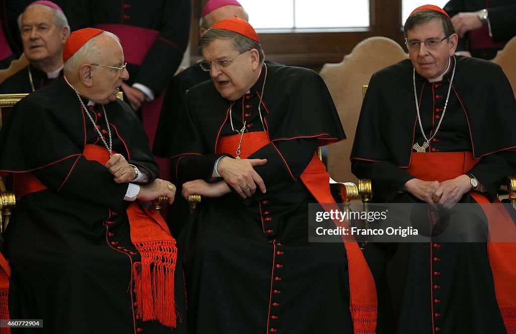 Pope Francis Exchanges Christmas Greetings With The Roman Curia