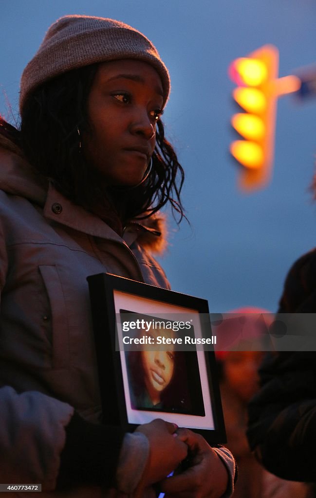 Vigil for Amaria Diljohn, the 14-year-old girl killed in the TTC hit-and-run.