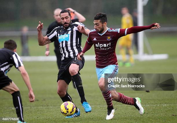 Jonas Gutierrez of Newcastle in action during the Barclays U21 Premier League between Newcastle United and West Ham at Whitley Park Park on December...