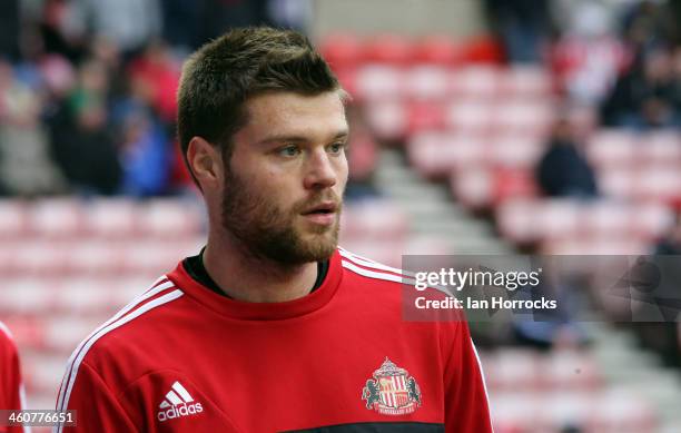 Ondrej Celustka of Sunderland during the Budweiser FA Cup third round match between Sunderland and Carlisle United at the Stadium of Light on January...