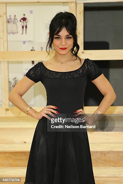 Actress Vanessa Hudgens attends the preview performance and press meet and greet of The New Broadway Production of Lerner and Loewes "Gigi" at The...