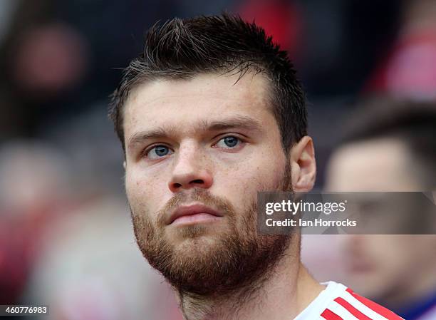 Ondrej Celustka of Sunderland during the Budweiser FA Cup third round match between Sunderland and Carlisle United at the Stadium of Light on January...