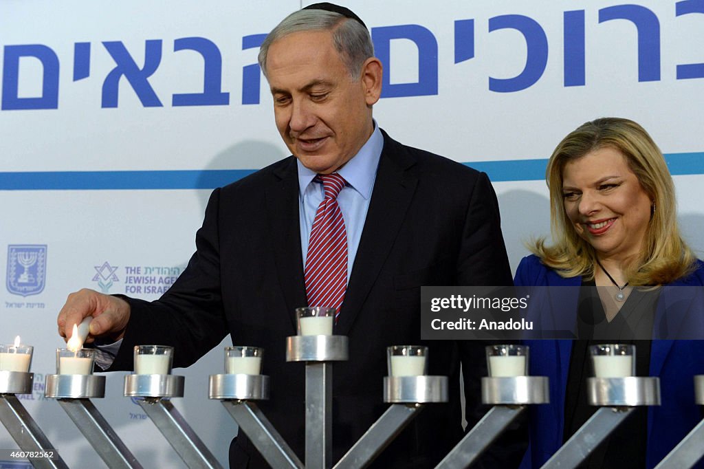 Israeli PM Netanyahu celebrates Hanukkah