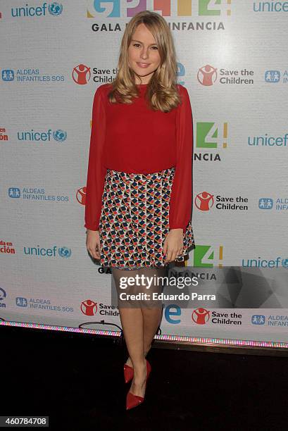 Actress Esmeralda Moya attends the Gala for Children photocall at Magarinos sports center on December 22, 2014 in Madrid, Spain.