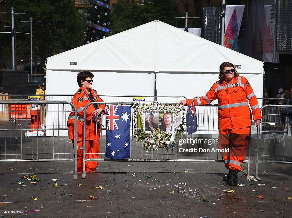 Flower Tributes For Sydney Siege Victims Removed From Martin Place