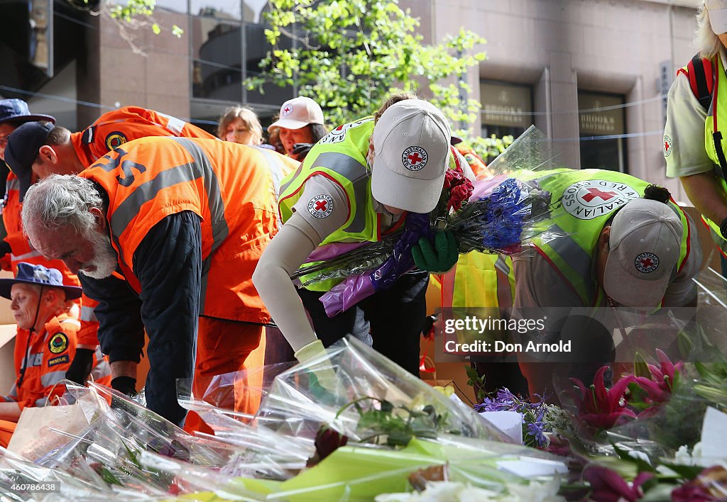 Flower Tributes For Sydney Siege Victims Removed From Martin Place