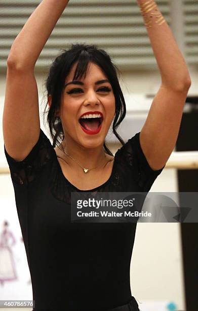 Vanessa Hudgens performing in the preview performance of The New Broadway Production of Lerner and Loewe's 'Gigi' at The New 42nd Street Studios on...