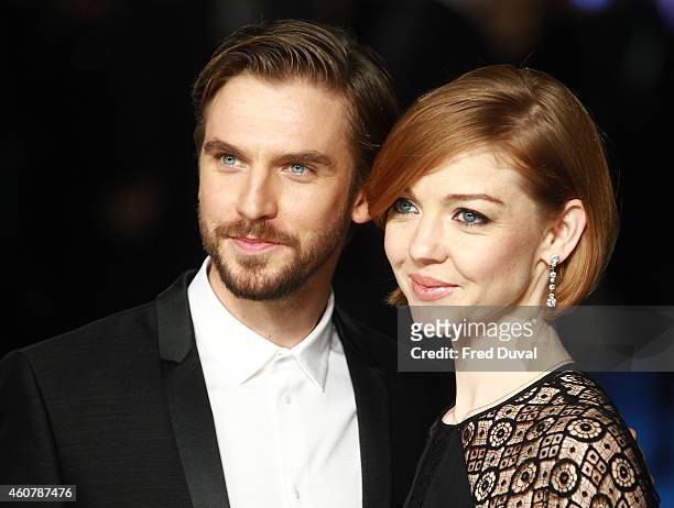 Dan Stevens and Susie Stevens attends the UK Premiere of "Night At The Museum: Secret Of The Tomb" at Empire Leicester Square on December 15, 2014 in...