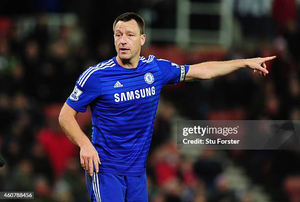 Chelsea player John Terry in action during the Barclays Premier League match between Stoke City and Chelsea at Britannia Stadium on December 22, 2014...