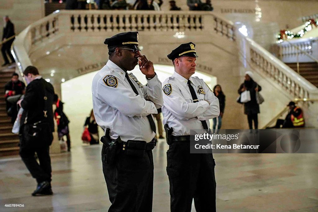 Protesters Rally Against Police Aggression In Grand Central Station