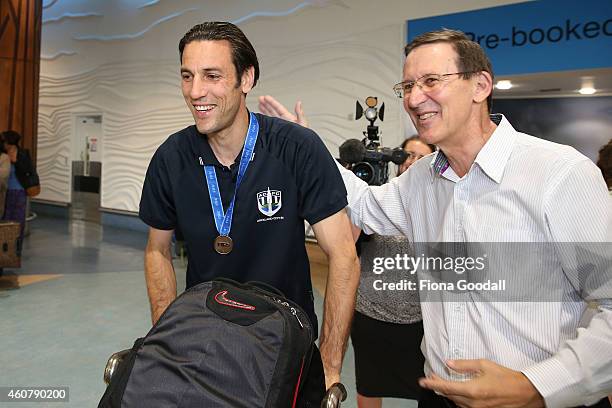 Captain Ivan Vicelich is welcomed by family and fans of Auckland City FC on his return to New Zealand after winning bronze at the Football Club World...