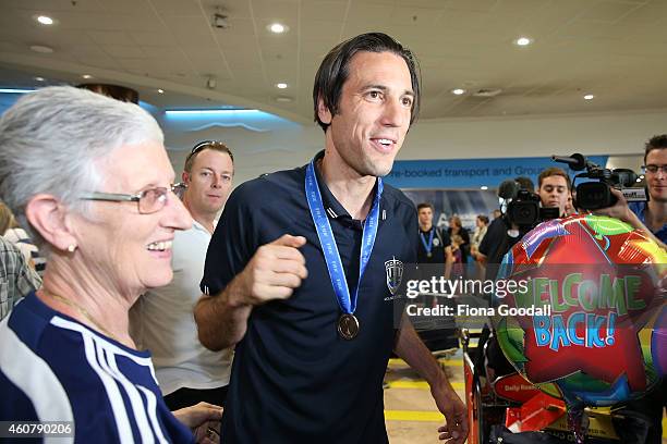 Captain Ivan Vicelich is welcomed by family and fans of Auckland City FC on his return to New Zealand after winning bronze at the Football Club World...