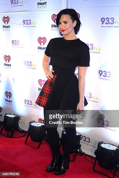 Demi Lovato attends 93.3 FLZs Jingle Ball 2014 at Amalie Arena on December 22, 2014 in Tampa, Florida.