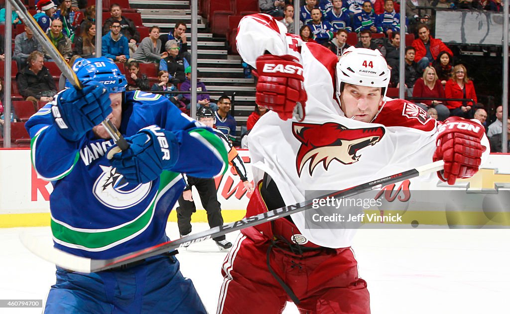 Arizona Coyotes v Vancouver Canucks