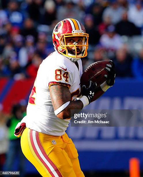 Niles Paul of the Washington Redskins in action against the New York Giants on December 14, 2014 at MetLife Stadium in East Rutherford, New Jersey....